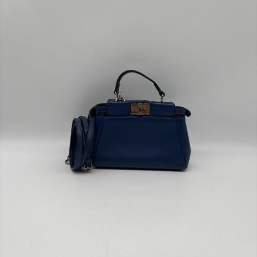 Fendi Blue Leather Peekaboo Bag