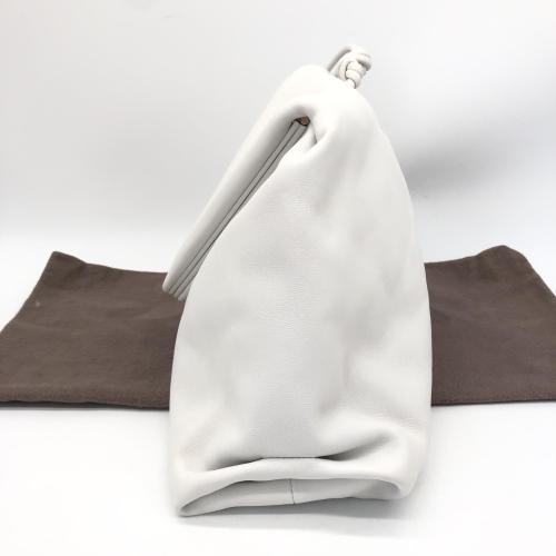 Bottega Veneta White Leather BV Trine Angular Clutch photo 2