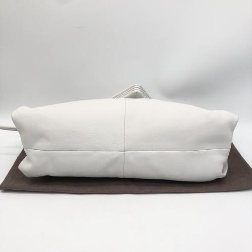 Bottega Veneta White Leather BV Trine Angular Clutch photo 6