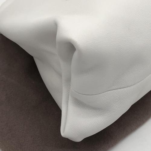 Bottega Veneta White Leather BV Trine Angular Clutch photo 7