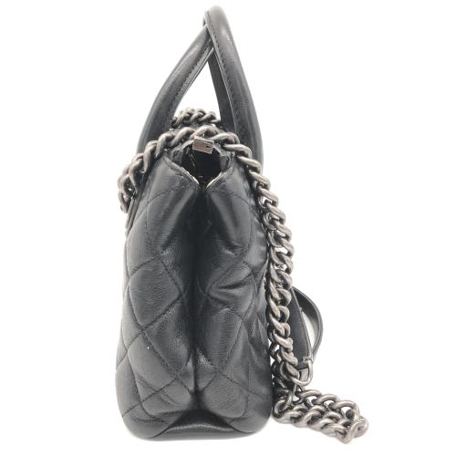 Chanel Quilted Black Leather Boy Chained Tote Bag photo 4
