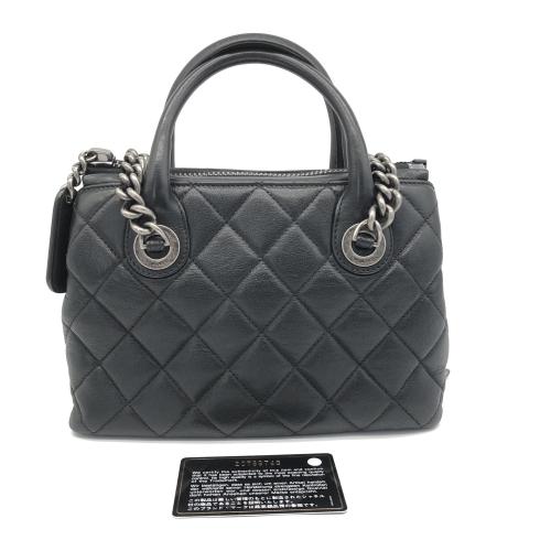 Chanel Quilted Black Leather Boy Chained Tote Bag photo 5