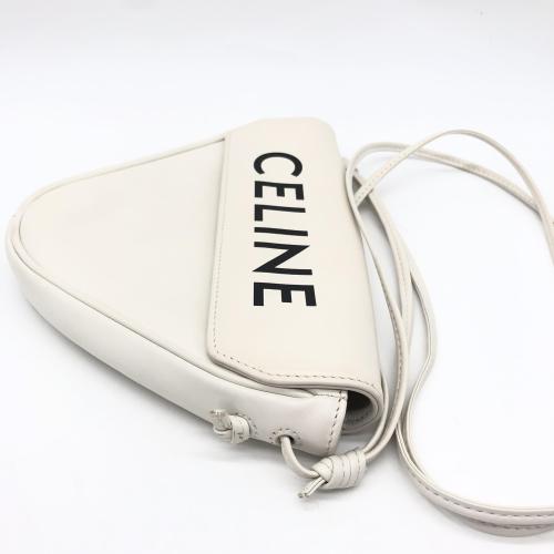 Celine White Leather Smooth Calfskin Triangle Bag photo 3