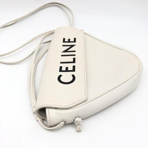 Celine White Leather Smooth Calfskin Triangle Bag photo 4