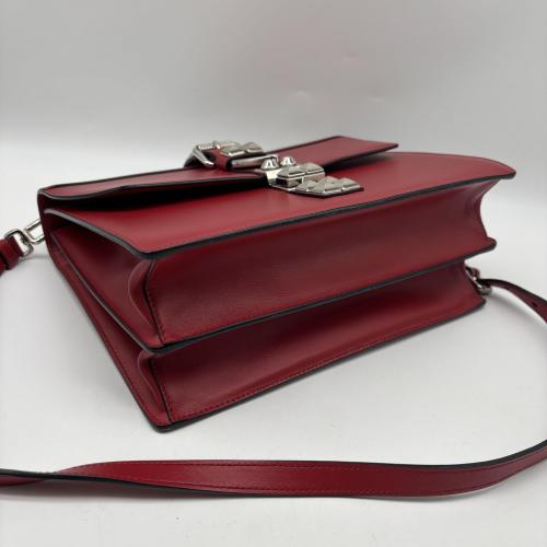 Prada Red Leather City Calf and Saffiano Studded Elektra Crossbody photo 3