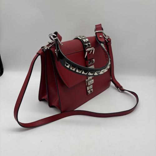 Prada Red Leather City Calf and Saffiano Studded Elektra Crossbody photo 5