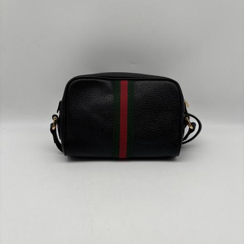 Gucci Black Textured Leather Ophidia Shoulder Bag photo 2