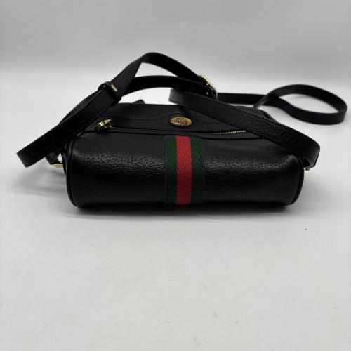 Gucci Black Textured Leather Ophidia Shoulder Bag photo 4
