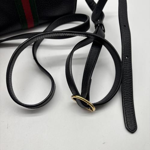 Gucci Black Textured Leather Ophidia Shoulder Bag photo 7