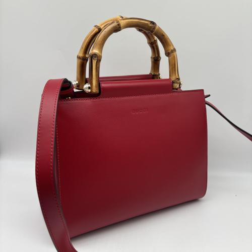 Gucci Red Leather Nymphaea Top Handle Bag photo 5