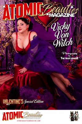 Atomic Beauties Magazine: Valentines Special Edition Vol 3 - Vicky Von Witch Cover Poster
