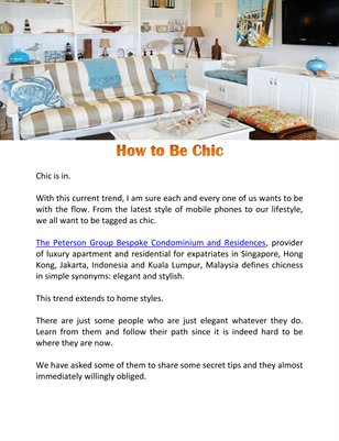 How to Be Chic