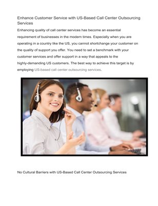 Top Business Strategies Implemented with US- Based Call Center Outsourcing Services