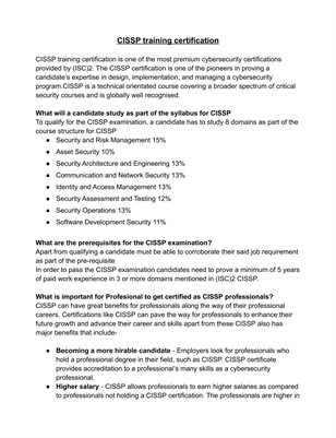 CISSP Certification Training