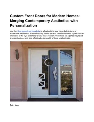  Best Custom Front Doors Dubai