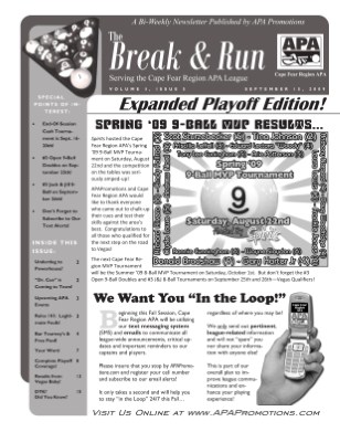 Vol 1 Issue 5 (September 15, 2009)