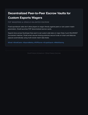 Decentralized Peer-to-Peer Escrow Vaults for Custom Esports Wagers