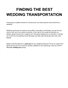 Finding The Best Wedding Transportation