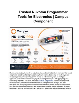 Trusted Nuvoton Programmer Tools for Electronics | Campus Component 