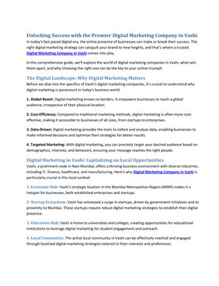 Digital Marketing di Vashi: Membuka Peluang Bisnis di Era Digital