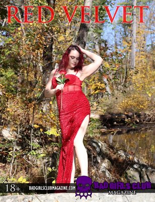 Red Velvet - Sexy Busty Curvy Red Head Babe with Tattoos in Heels Shows Off Her Pretty Red Dress in the Creek in the Woods