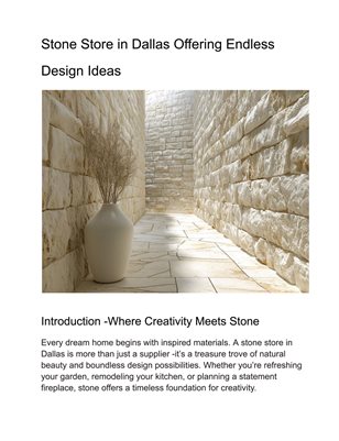 Stone Store in Dallas Offering Endless Design Ideas