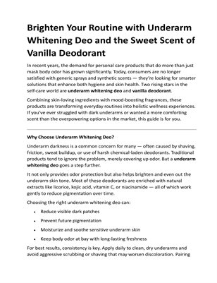 Brighten Your Routine with Underarm Whitening Deo 