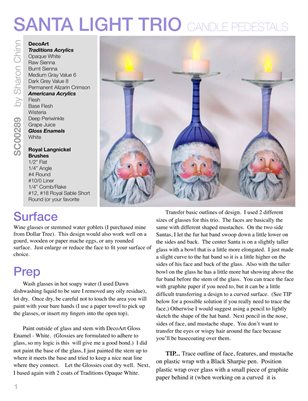 Santa Candle Pedestals Painting Pattern Tutorial by Sharon Chinn SC00289