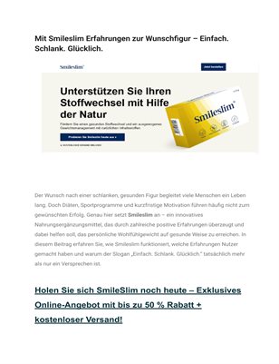 Smileslim Erfahrungen