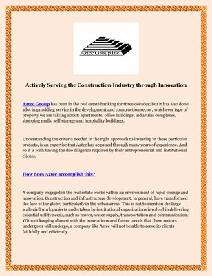 Actively Serving the Construction Industry through Innovation by Aztec Group Inc.