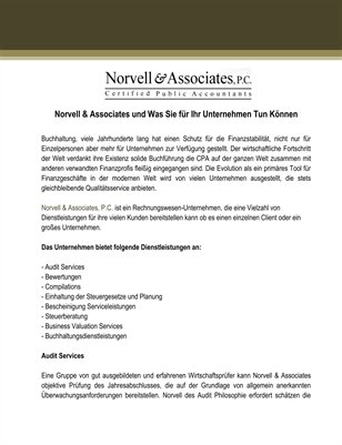 Norvell & Associates und Was Sie für Ihr Unternehmen Tun Können