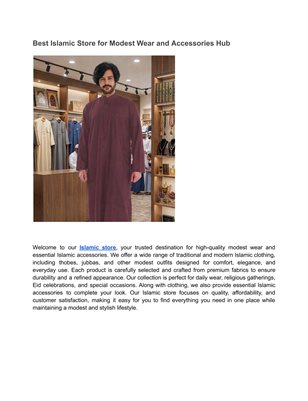  Best Islamic Store for Modest Wear and Accessories Hub 