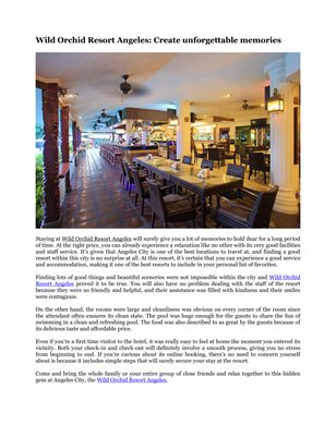 Wild Orchid Resort Angeles: Create unforgettable memories