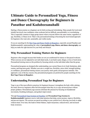 Personal yoga classes