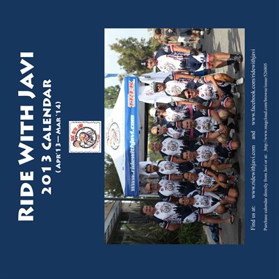 Ride With Javi 2013 12x12 Calendar