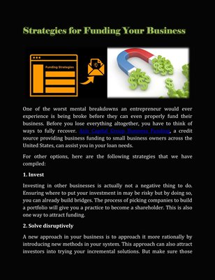 Strategies for Funding Your Business