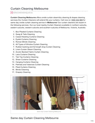 Curtain Cleaning Melbourne