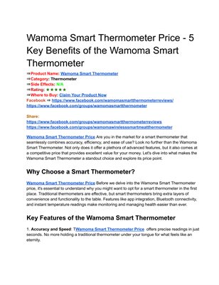 Wamoma Smart Thermometer Price