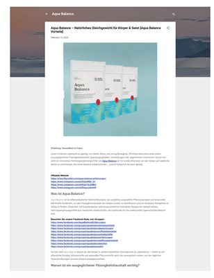 Aqua Balance – Natürliches Gleichgewicht für Körper & Geist [Aqua Balance Vorteile]