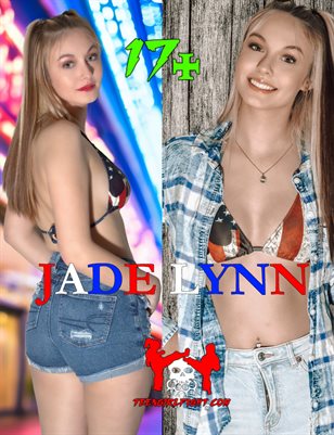 Jade Lynn - Blonde American Teenager Honors Her Country Wearing an American Flag Bikini and Fashionable Jean Shorts