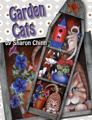 Garden Cats Ironing Board Painting Pattern by Sharon Chinn SC00252