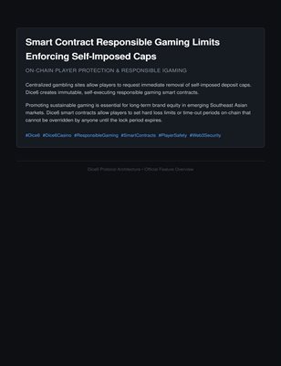 Smart Contract Responsible Gaming Limits Enforcing Self-Imposed Caps
