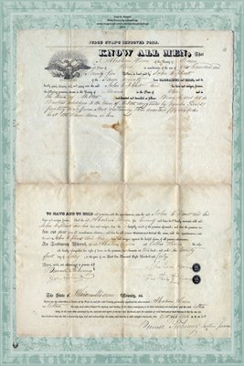 1840 Deed between Abraham Hoover & John Kephant, Miami County, Ohio