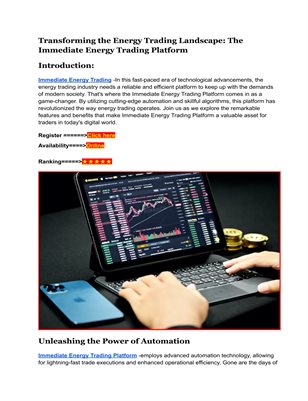 Immediate Energy Trading