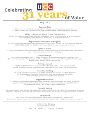 UCC 31 Years of Value Flyer 2012 English