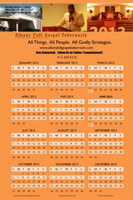 Albany Full Gospel AnnuGrid 2013 Calendar