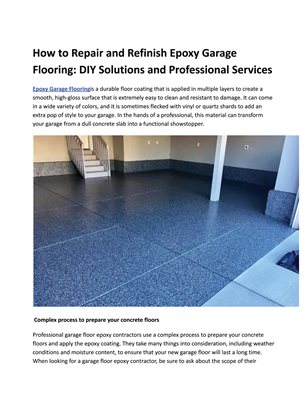 Epoxy Garage Flooring