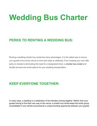 Wedding Bus Charter