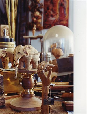 David Beck's Desk - Elephants and Fish