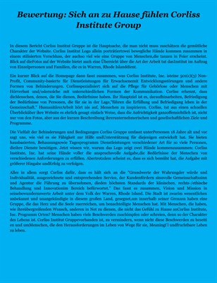 Bewertung: Sich an zu Hause fuhlen Corliss Institute Group